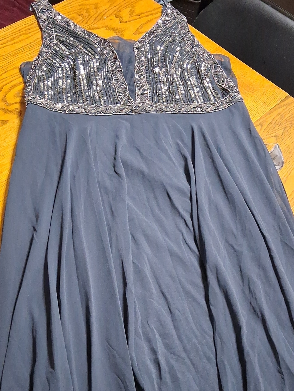 NEW JKARA Grey Gray SEQUENCE Dress 14 Women Party Wedding Cocktail Celebration